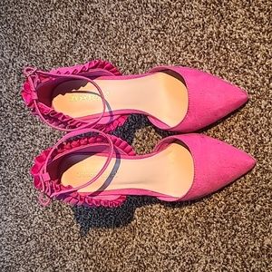 Hot Pink Ruffle High Heels
